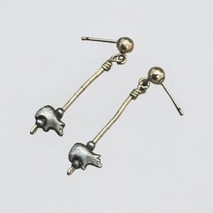 💙3 for $15 Vintage Silver Bear Pendant & Gold Earrings